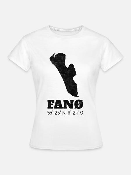 Fanö Dänemark Koordinaten Urlaub - Dame-T-shirt - hvid