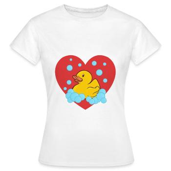 Badeente Gummiente - Frauen T-Shirt - Weiß - Vorne - AI Model Female 172 dark (172cm)