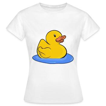 Badeente Gummiente - Frauen T-Shirt - Weiß - Vorne - AI Model Female 172 dark (172cm)