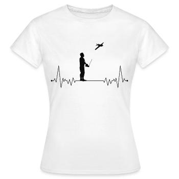 Modèle réduit d'avion de pilote de rythme cardiaque - T-shirt Femme - blanc - Devant - AI Model Female 172 dark (172cm)