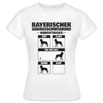 Bayerischer Gebirgsschweisshund Tricks BGS Hundetr - Frauen T-Shirt - Weiß - Vorne - AI Model Female 172 dark (172cm)