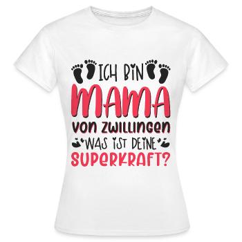 Ich bin Mama von Zwillingen Schwangerschaft - Frauen T-Shirt - Weiß - Vorne - AI Model Female 172 dark (172cm)