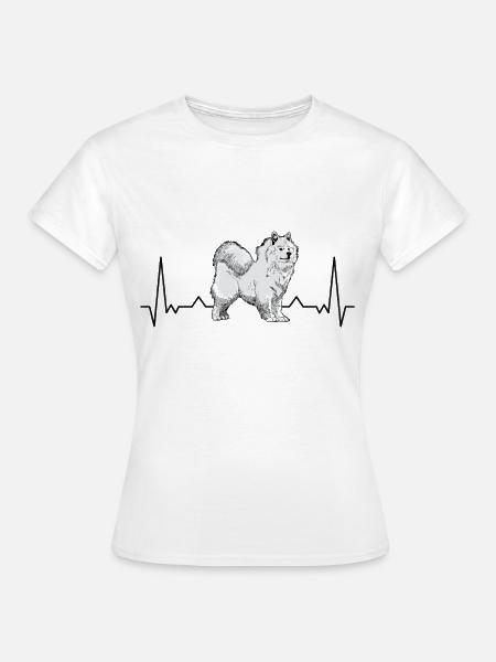 Samojede Herzschlag Schlittenhund Samojeden - Frauen T-Shirt - Weiß