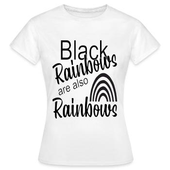 Schwarzer Regenbogen Spruch Grufti Gothic - Frauen T-Shirt - Weiß - Vorne - AI Model Female 172 dark (172cm)