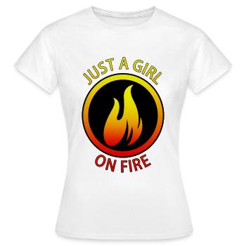 Just a Girl on Fire Passion Sport - T-shirt Femme - blanc - Devant - AI Model Female 172 dark (172cm)
