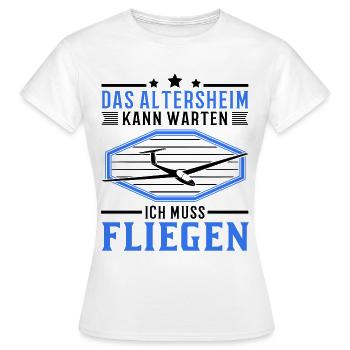Segelflugzeug Rentner Segelflieger Altersheim - Frauen T-Shirt - Weiß - Vorne - AI Model Female 172 dark (172cm)