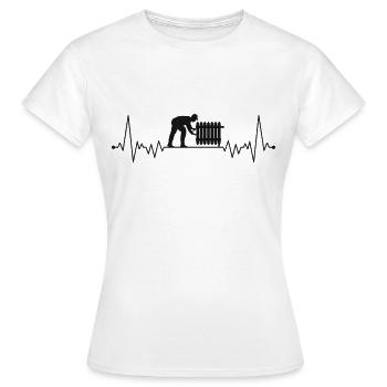 Heating engineer heartbeat heating system mechanic - Women's T-Shirt - white - Front - AI Model Female 172 dark (172cm)