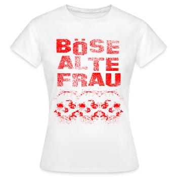 Böse Alte Frau Halloween Totenschädel - Frauen T-Shirt - Weiß - Vorne - AI Model Female 172 dark (172cm)