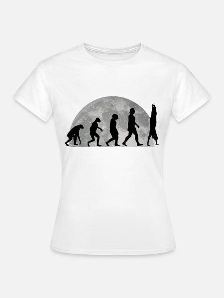 Handstand Evolution Mond Turnerin Turnverein - Frauen T-Shirt - Weiß