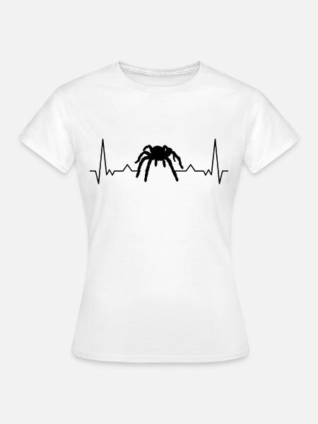 Tarantel Herzschlag Spinne Vogelspinne Terrarium - Frauen T-Shirt - Weiß