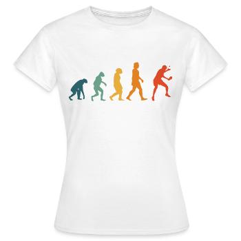 Ping-pong Evolution rétro Raquettes de ping-pong - T-shirt Femme - blanc - Devant - AI Model Female 172 dark (172cm)
