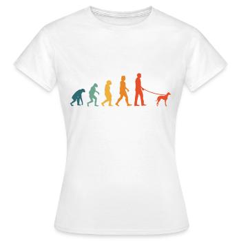 Whippet Evoluition Retro Windhund Sighthound - Frauen T-Shirt - Weiß - Vorne - AI Model Female 172 dark (172cm)