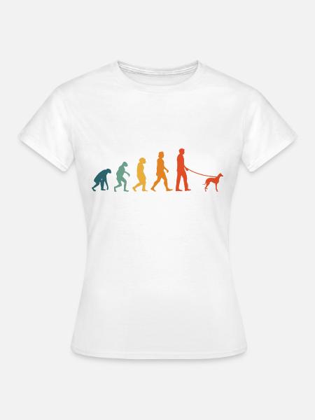 Whippet Evoluition Rétro lévriers Sighthound - T-shirt Femme - blanc