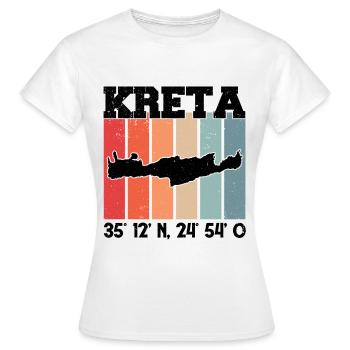 Kreta Koordinaten Griechenland Urlaub Reise - Frauen T-Shirt - Weiß - Vorne - AI Model Female 172 dark (172cm)