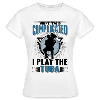 Tuba Tuba Orchestra Joueur de tuba - T-shirt Femme - blanc - Devant - AI Model Female 172 dark (172cm)