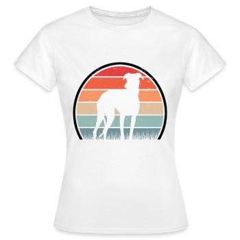 Whippet Retro Windhund Vintage Sighthound - Frauen T-Shirt - Weiß - Vorne - AI Model Female 172 dark (172cm)