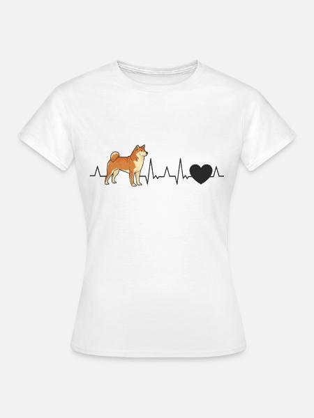 Shiba Inu Herzschlag Akita Inu - Frauen T-Shirt - Weiß