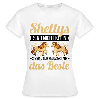 Shettys sind nicht klein Reduziert auf das Beste - Frauen T-Shirt - Weiß - Vorne - AI Model Female 172 dark (172cm)