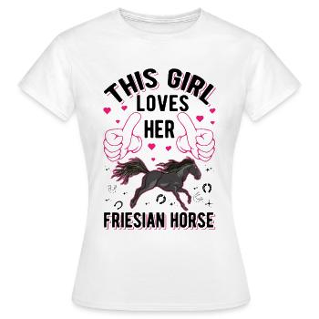 Cheval frison Fille Cheval frison Cheval frison Cheval frison - T-shirt Femme - blanc - Devant - AI Model Female 172 dark (172cm)