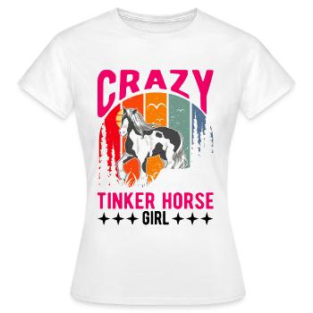 Crazy Tinker Horse Girl Irish Tinker - Women's T-Shirt - white - Front - AI Model Female 172 dark (172cm)
