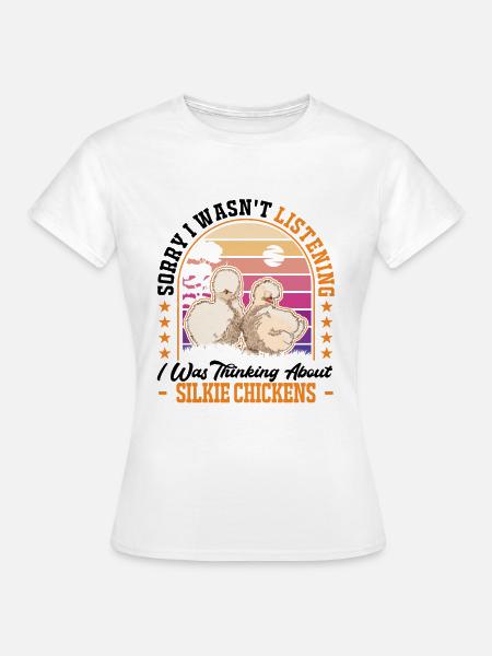 Seidenhuhn Geschenk Silke Chicken - T-shirt dam - vit