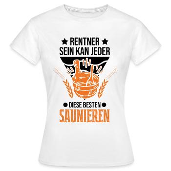 Sauna Rentner Saunieren Opa Saunagänger - Frauen T-Shirt - Weiß - Vorne - AI Model Female 172 dark (172cm)