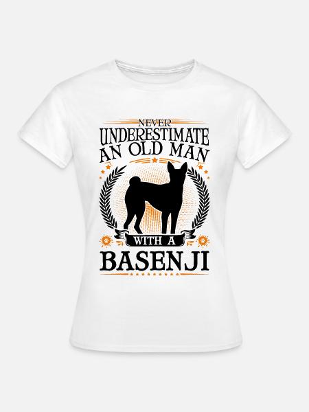 Basenji Oude Man Congo Terriër Gepensioneerde - Vrouwen T-shirt - wit