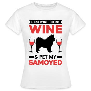 Samoyèdes et vin - T-shirt Femme - blanc - Devant - AI Model Female 172 dark (172cm)