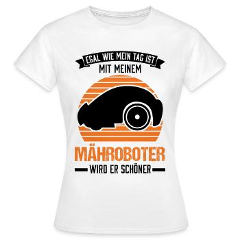 Mähroboter Rasenmähroboter - Frauen T-Shirt - Weiß - Vorne - AI Model Female 172 dark (172cm)