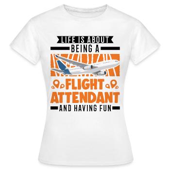 Flight Attendant Stewardess Gift Flight Attendant - T-shirt Femme - blanc - Devant - AI Model Female 172 dark (172cm)