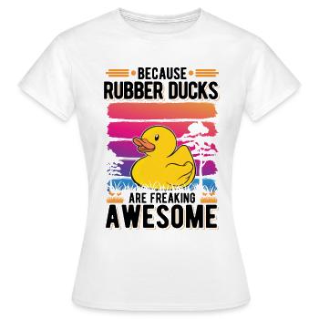 Canard en caoutchouc Cadeau Canard Grinçant Canard Bain Canard - T-shirt Femme - blanc - Devant - AI Model Female 172 dark (172cm)
