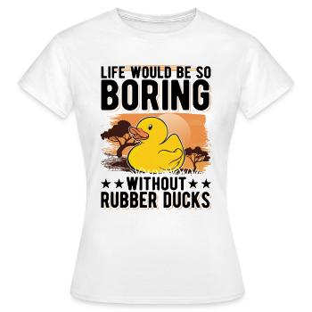 Canard en caoutchouc Cadeau Canard Grinçant Canard Bain Canard - T-shirt Femme - blanc - Devant - AI Model Female 172 dark (172cm)