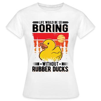 Canard en caoutchouc Cadeau Canard Grinçant Canard Bain Canard - T-shirt Femme - blanc - Devant - AI Model Female 172 dark (172cm)