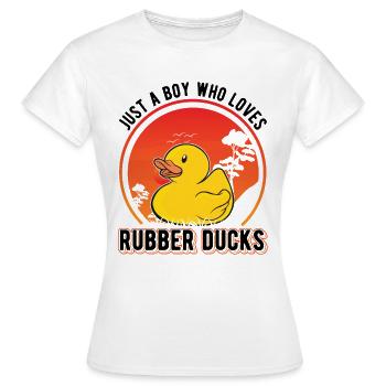 Canard en caoutchouc Jeune Canard grinçant Canard de bain - T-shirt Femme - blanc - Devant - AI Model Female 172 dark (172cm)