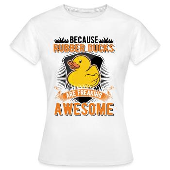 Cadeau Canard en caoutchoucQuietscheente Canard de bain - T-shirt Femme - blanc - Devant - AI Model Female 172 dark (172cm)