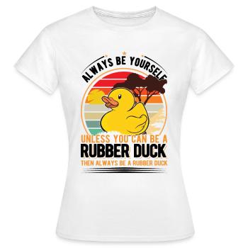 Canard en caoutchouc Canard grinçant Canard de bain - T-shirt Femme - blanc - Devant - AI Model Female 172 dark (172cm)