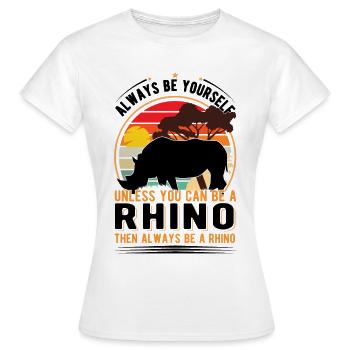 Nashorn Geschenk Rhino - Frauen T-Shirt - Weiß - Vorne - AI Model Female 172 dark (172cm)