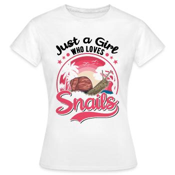 Schnecken Mädchen Snail Girl - Frauen T-Shirt - Weiß - Vorne - AI Model Female 172 dark (172cm)