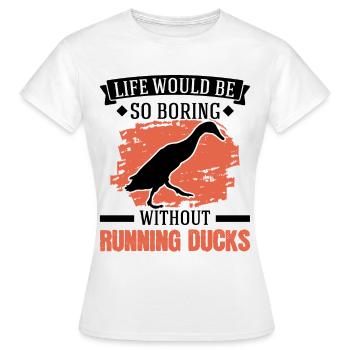 Indian Running Gift Running Duck - Women's T-Shirt - white - Front - AI Model Female 172 dark (172cm)