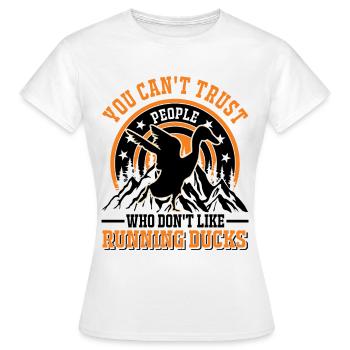 Indian Running Gift Running Duck - Women's T-Shirt - white - Front - AI Model Female 172 dark (172cm)