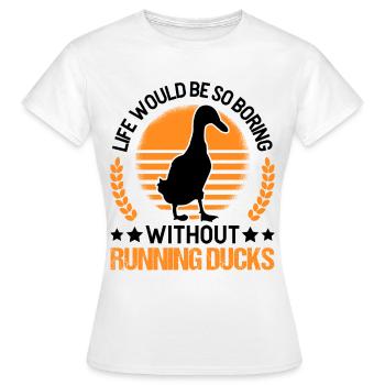 Indian Running Gift Running Duck - Women's T-Shirt - white - Front - AI Model Female 172 dark (172cm)