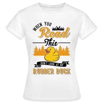 Canard en caoutchouc Cadeau Canard Grinçant Canard Bain Canard - T-shirt Femme - blanc - Devant - AI Model Female 172 dark (172cm)