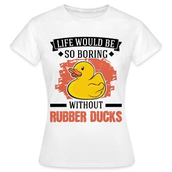 Canard en caoutchouc Cadeau Canard Grinçant Canard Bain Canard - T-shirt Femme - blanc - Devant - AI Model Female 172 dark (172cm)