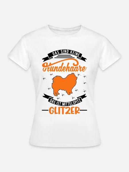 Mittelspitz Glitzer - Frauen T-Shirt - Weiß