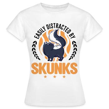Easily distracted by Skunks Skunks Skunk - Women's T-Shirt - white - Front - AI Model Female 172 dark (172cm)