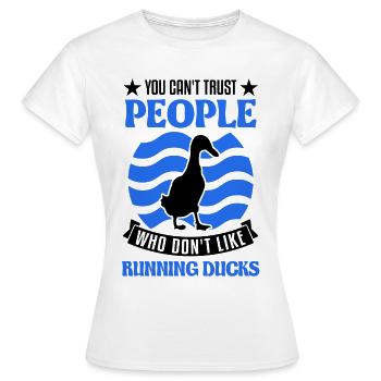 Indian Running Gift Running Duck - Women's T-Shirt - white - Front - AI Model Female 172 dark (172cm)