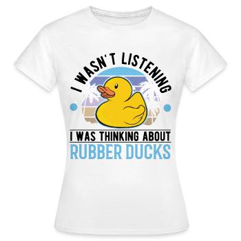 Canard en caoutchouc Canard grinçant Canard de bain - T-shirt Femme - blanc - Devant - AI Model Female 172 dark (172cm)
