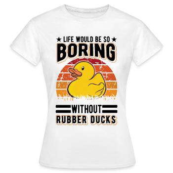 Canard en caoutchouc Cadeau Canard Grinçant Canard Bain Canard - T-shirt Femme - blanc - Devant - AI Model Female 172 dark (172cm)