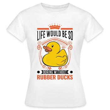 Canard en caoutchouc Cadeau Canard Grinçant Canard Bain Canard - T-shirt Femme - blanc - Devant - AI Model Female 172 dark (172cm)