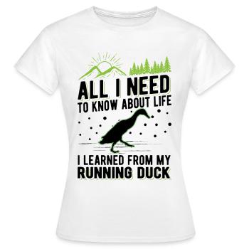 Canard courant indien Canard courant - T-shirt Femme - blanc - Devant - AI Model Female 172 dark (172cm)